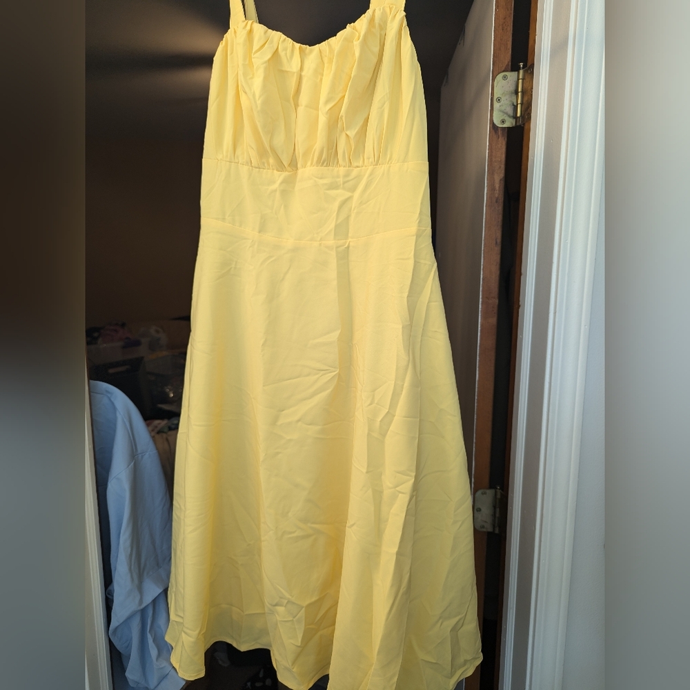 Sunny Yellow Midi Dress